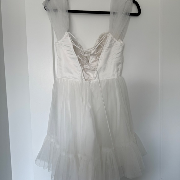 Selfie Leslie Pixi Off-Shoulder Lace-Up Back Mini Dress - Picture 4 of 7